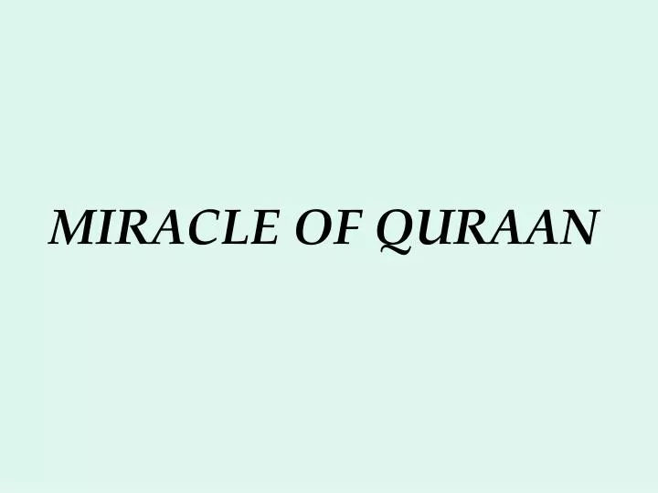 miracle of quraan n.