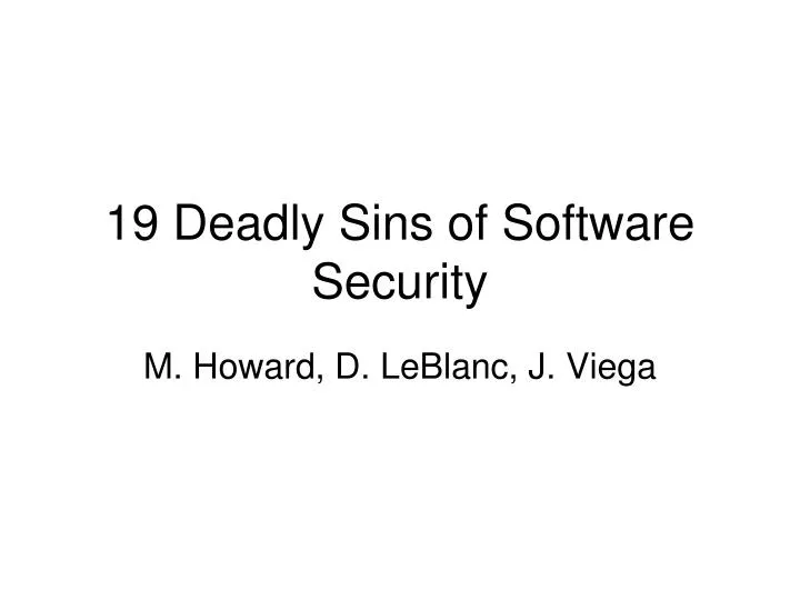 19 deadly sins of software security pdf free download