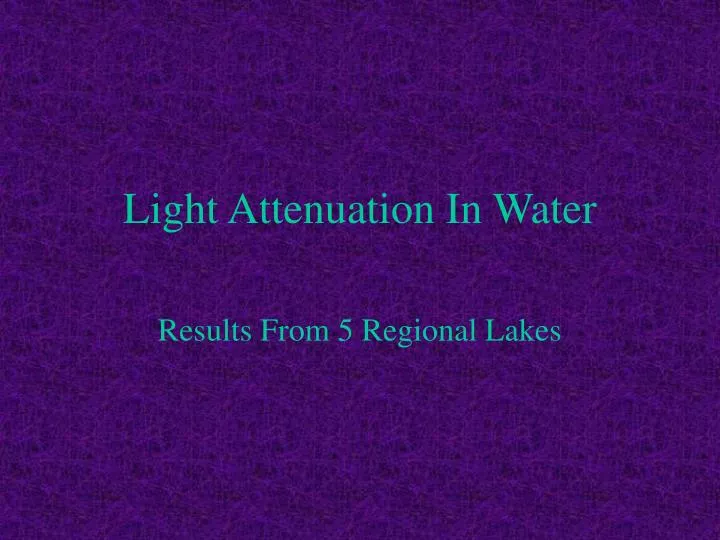 light attenuation in water n.