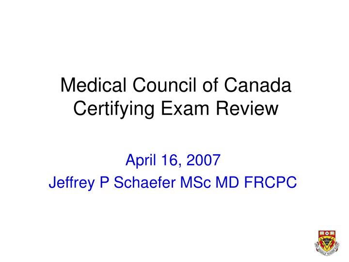medical council of canada certifying exam review n.