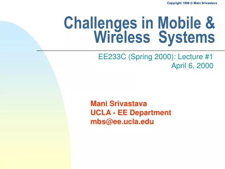 challenges in mobile wireless systems n.