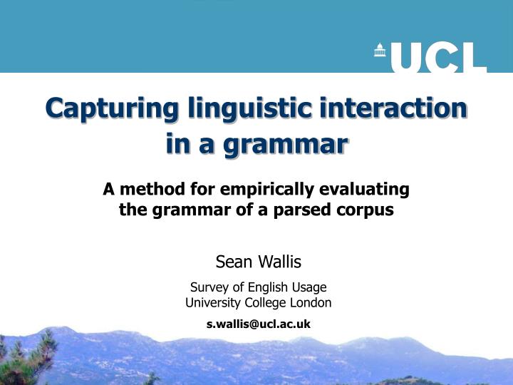 capturing linguistic interaction in a grammar n.