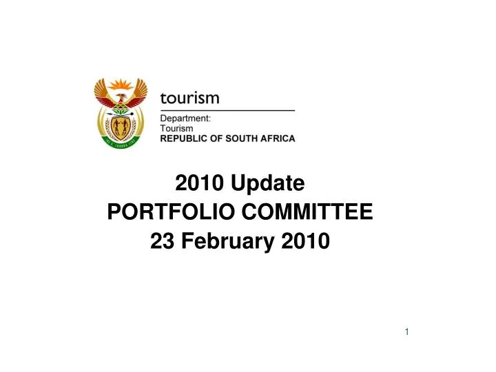 2010 update portfolio committee 23 february 2010 n.
