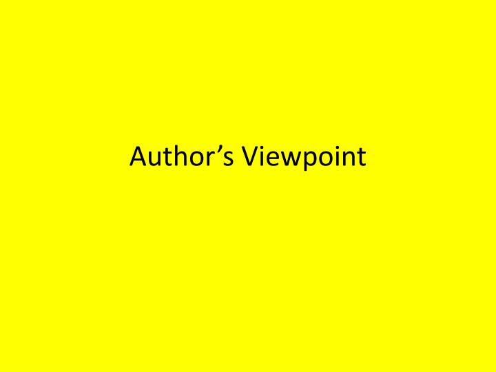 author s viewpoint n.