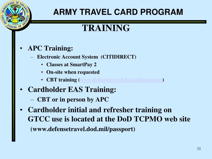 defense travel card training