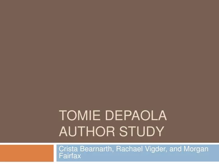 tomie depaola author study n.