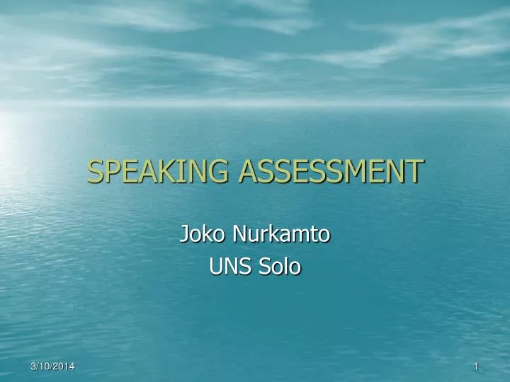 speaking assessment n.