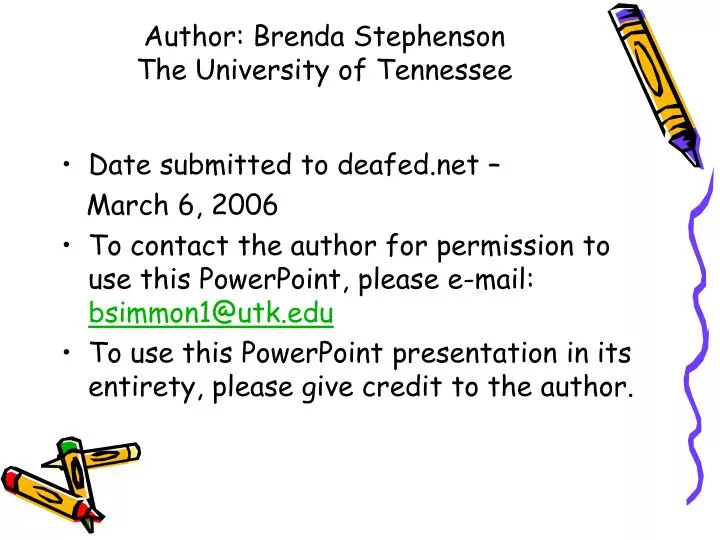 author brenda stephenson the university of tennessee n.