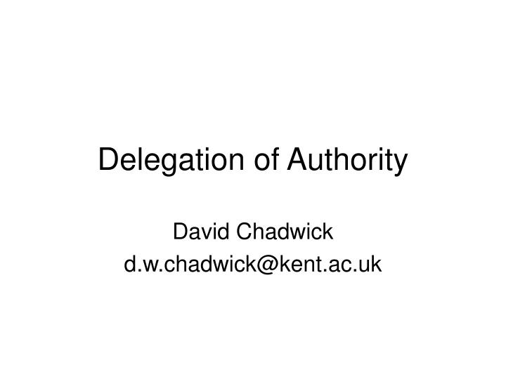 delegation of authority n.