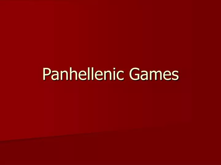panhellenic games n.