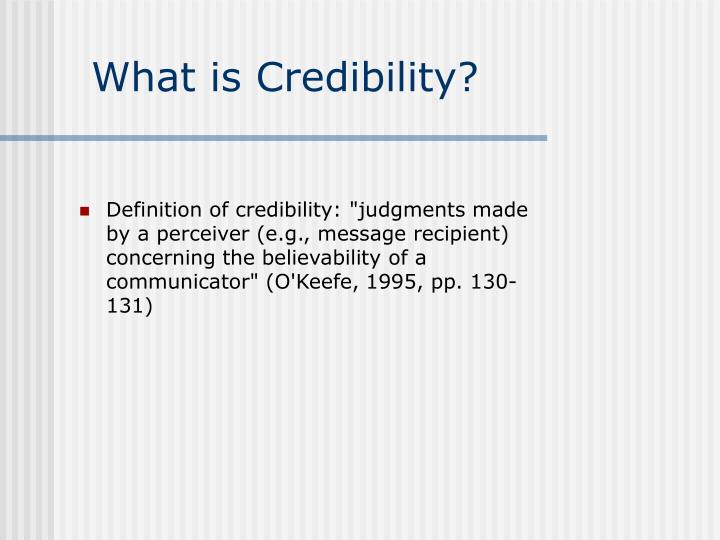 PPT CREDIBILITY PowerPoint Presentation ID181389