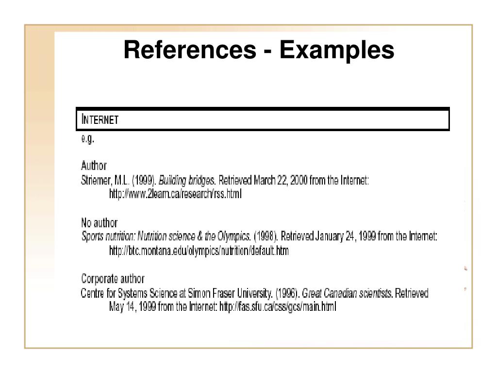 Reference example