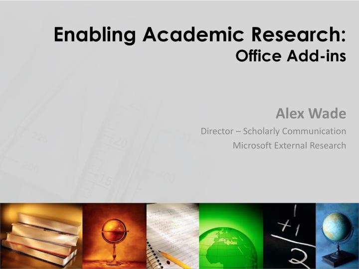 enabling academic research office add ins n.