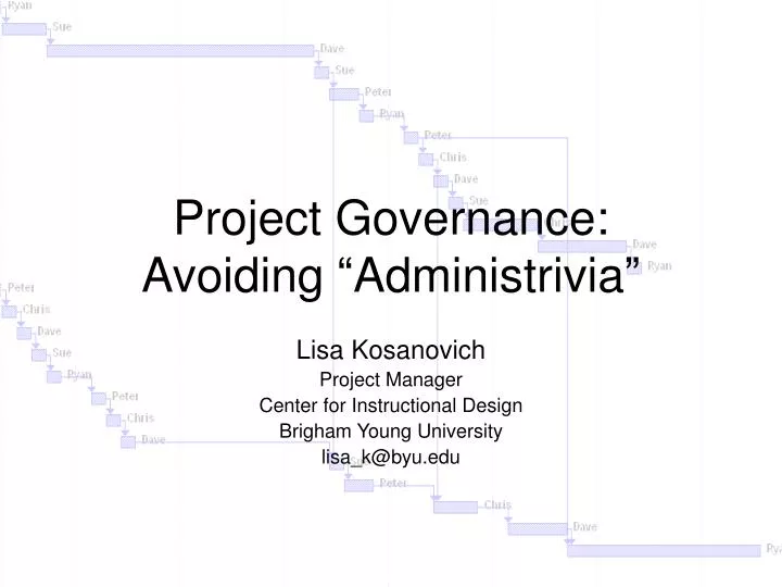 project governance avoiding administrivia n.