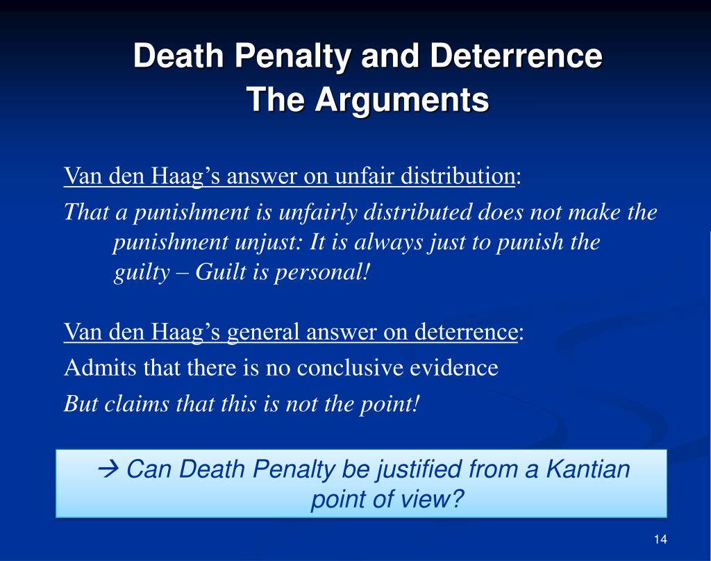 essay about van haag position on the death penalty