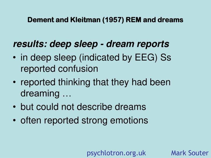 dement and kleitman dement and kleitman