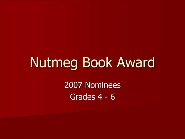nutmeg book award n.