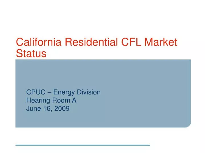 california residential cfl market status n.