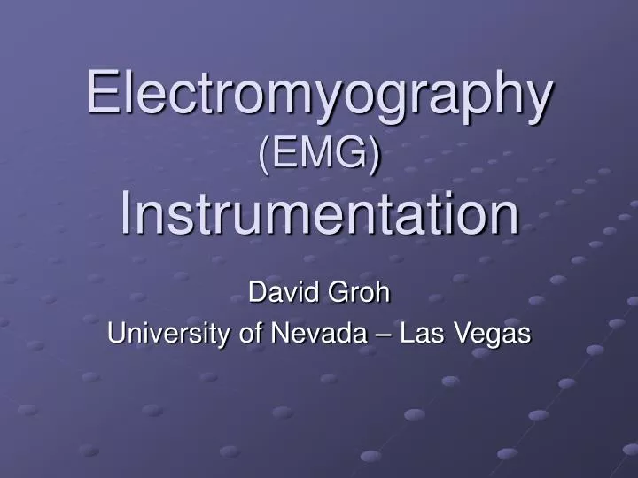 electromyography emg instrumentation n.