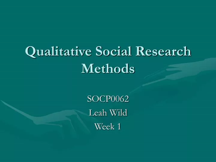 qualitative social research jobs
