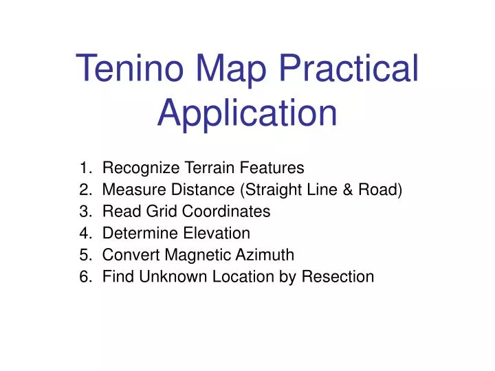 tenino map practical application n.