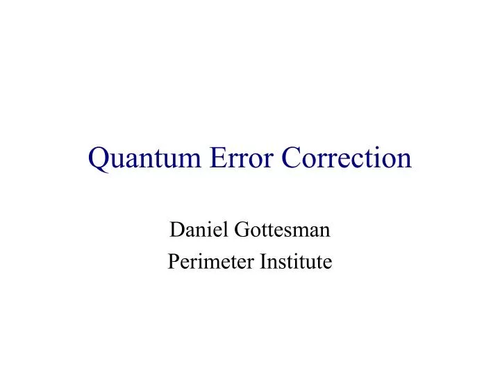 quantum error correction n.