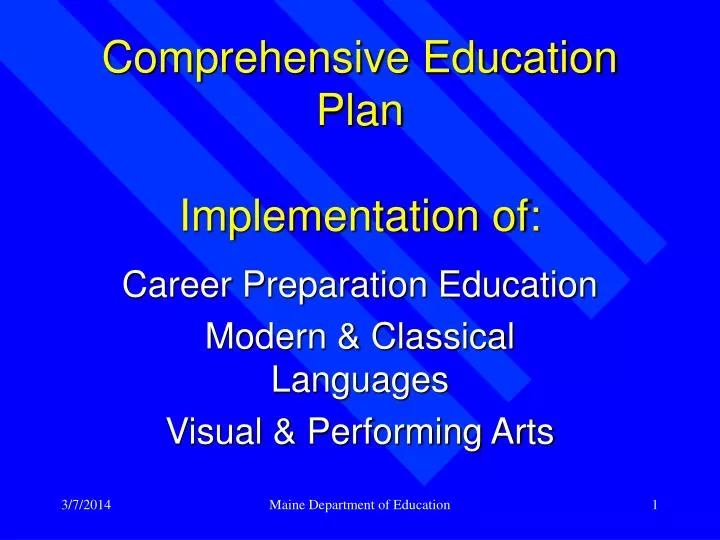 comprehensive education plan implementation of n.