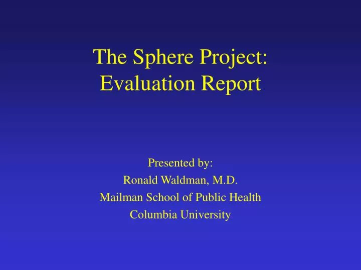 the sphere project evaluation report n.