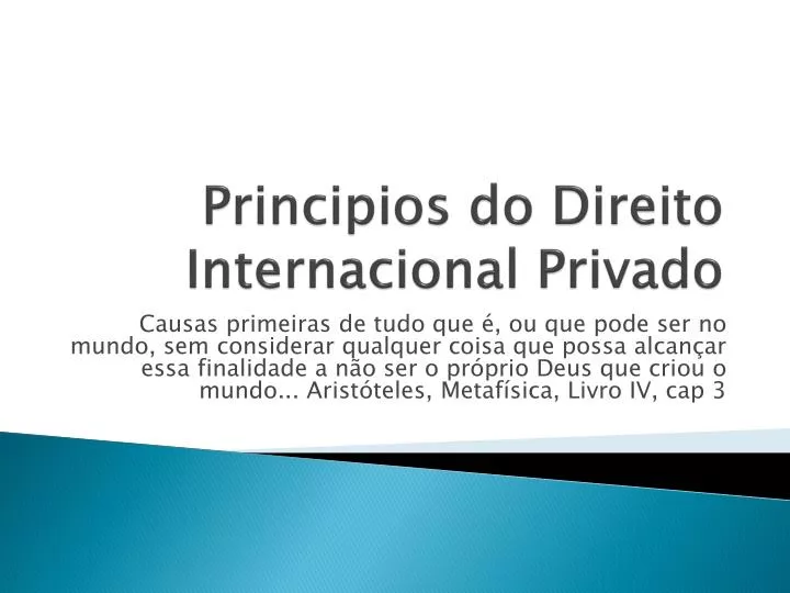 principios do direito internacional privado n.