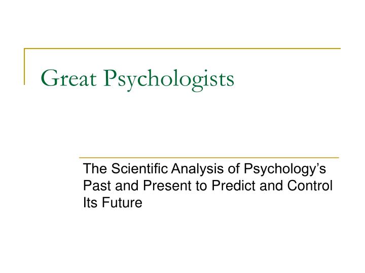 great psychologists n.