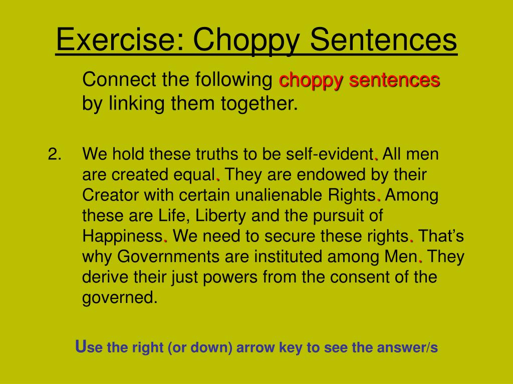 PPT Exercise Choppy Sentences PowerPoint Presentation Free Download 