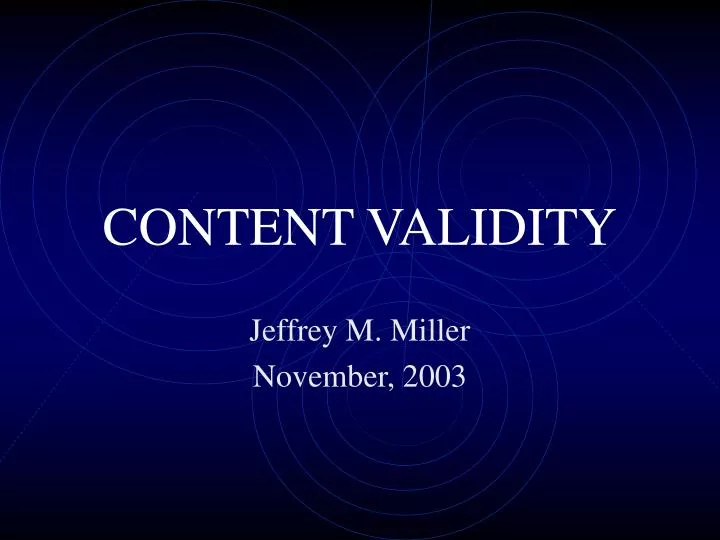 content validity n.