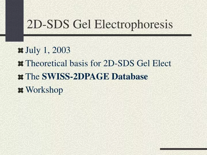 2d sds gel electrophoresis n.