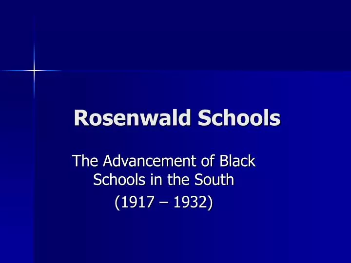 rosenwald schools n.