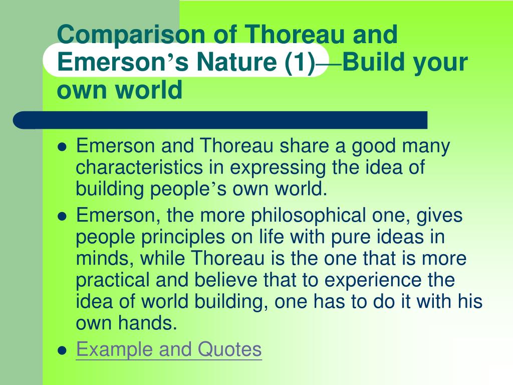 emerson and thoreau comparison essay