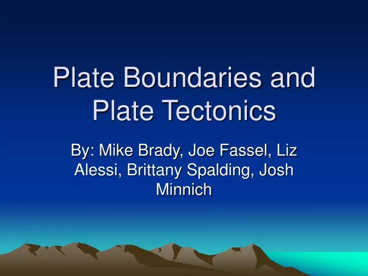 plate boundaries and plate tectonics n.