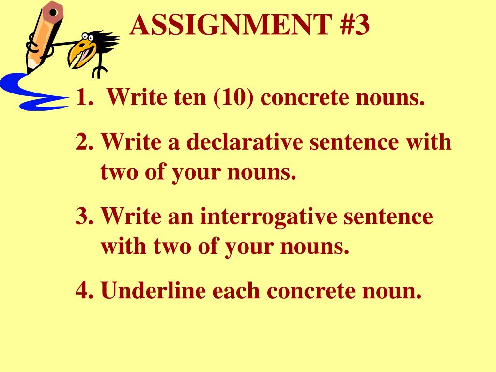 assignment is a noun
