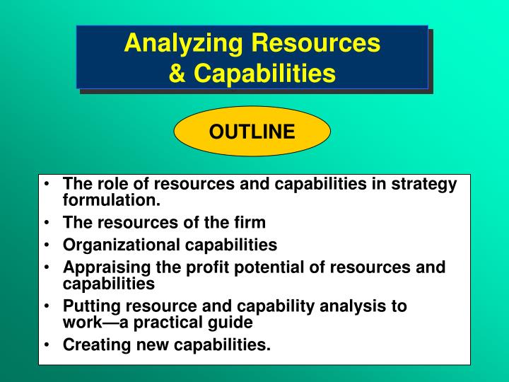 analyzing resources capabilities n.