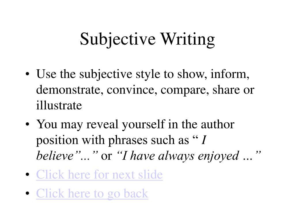 what is subjective essay