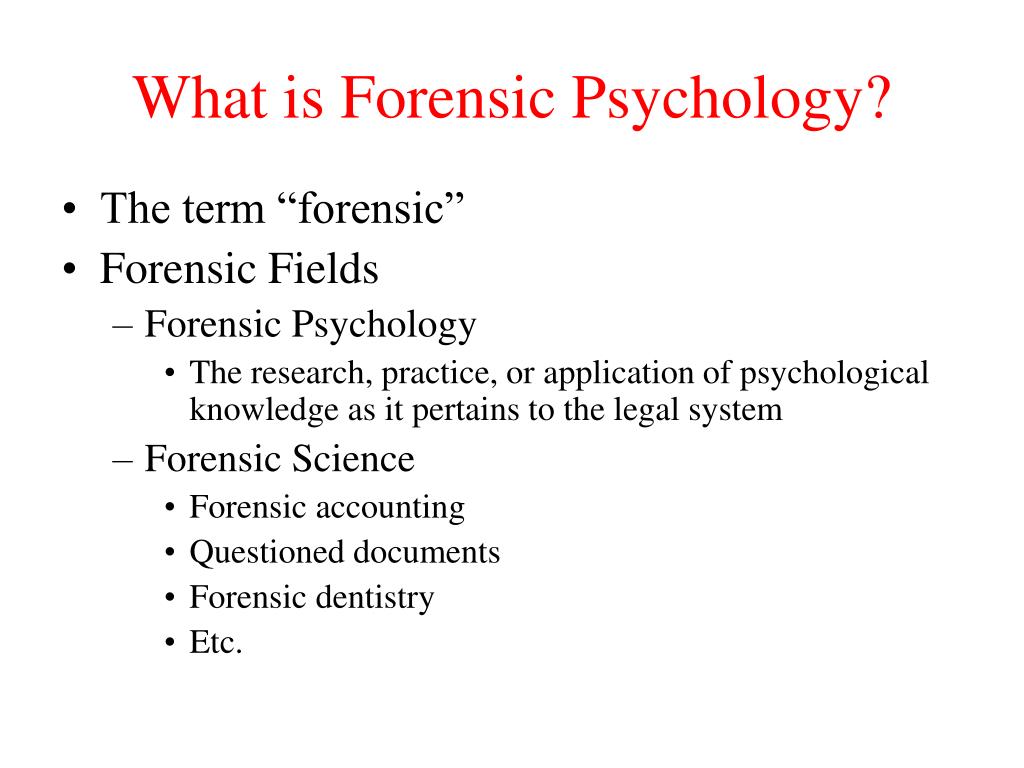 Forensic psychology examples