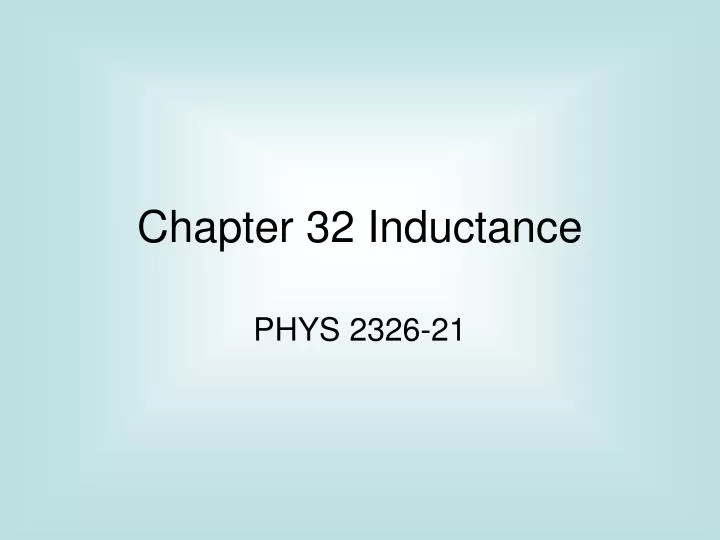 chapter 32 inductance n.