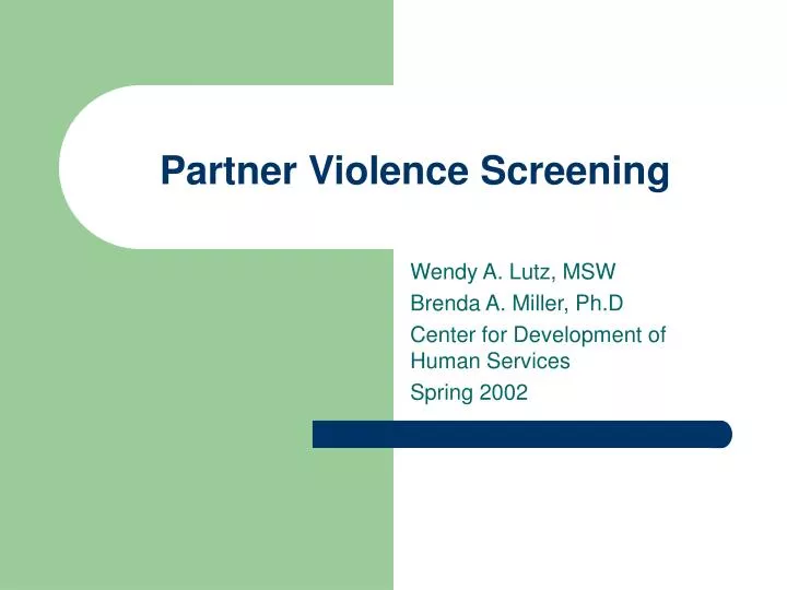 partner violence screening n.
