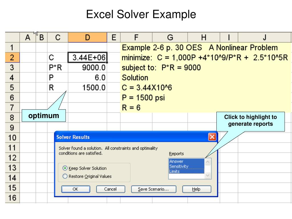 excel solver examples optimization looms