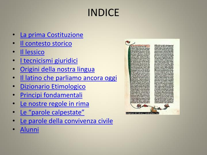 PPT - IL LESSICO DELLA COSTITUZIONE ITALIANA Dizionario etimologico  ipertestuale PowerPoint Presentation - ID:190809