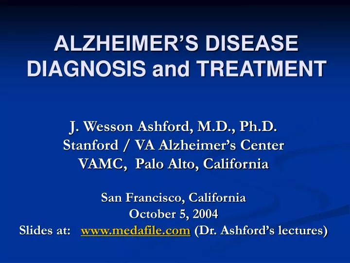 alzheimer s disease diagnosis and treatment n.