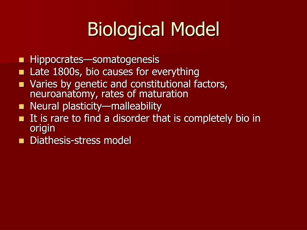 what is the biological model in abnormal psychology