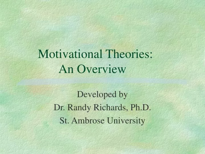 motivational theories an overview n.
