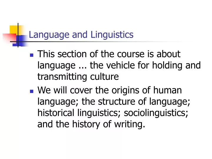 language and linguistics n.