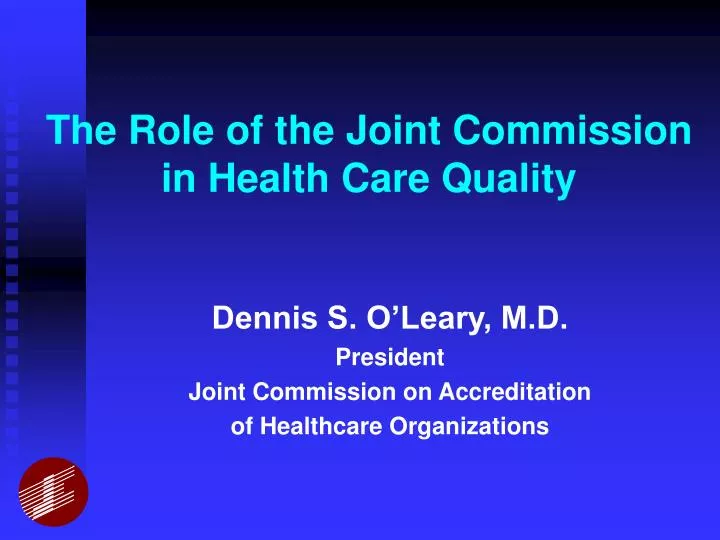 the role of the joint commission in health care quality n.