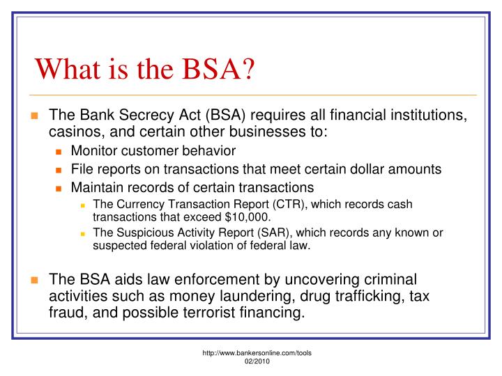 Ppt Bank Secrecy Act Bsa Powerpoint Presentation Free Download Id 192737